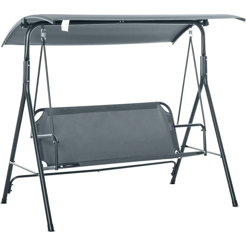 

Gray Steel 3-Person Outdoor Porch Swing with Adjustable Comfortable Bench Seat