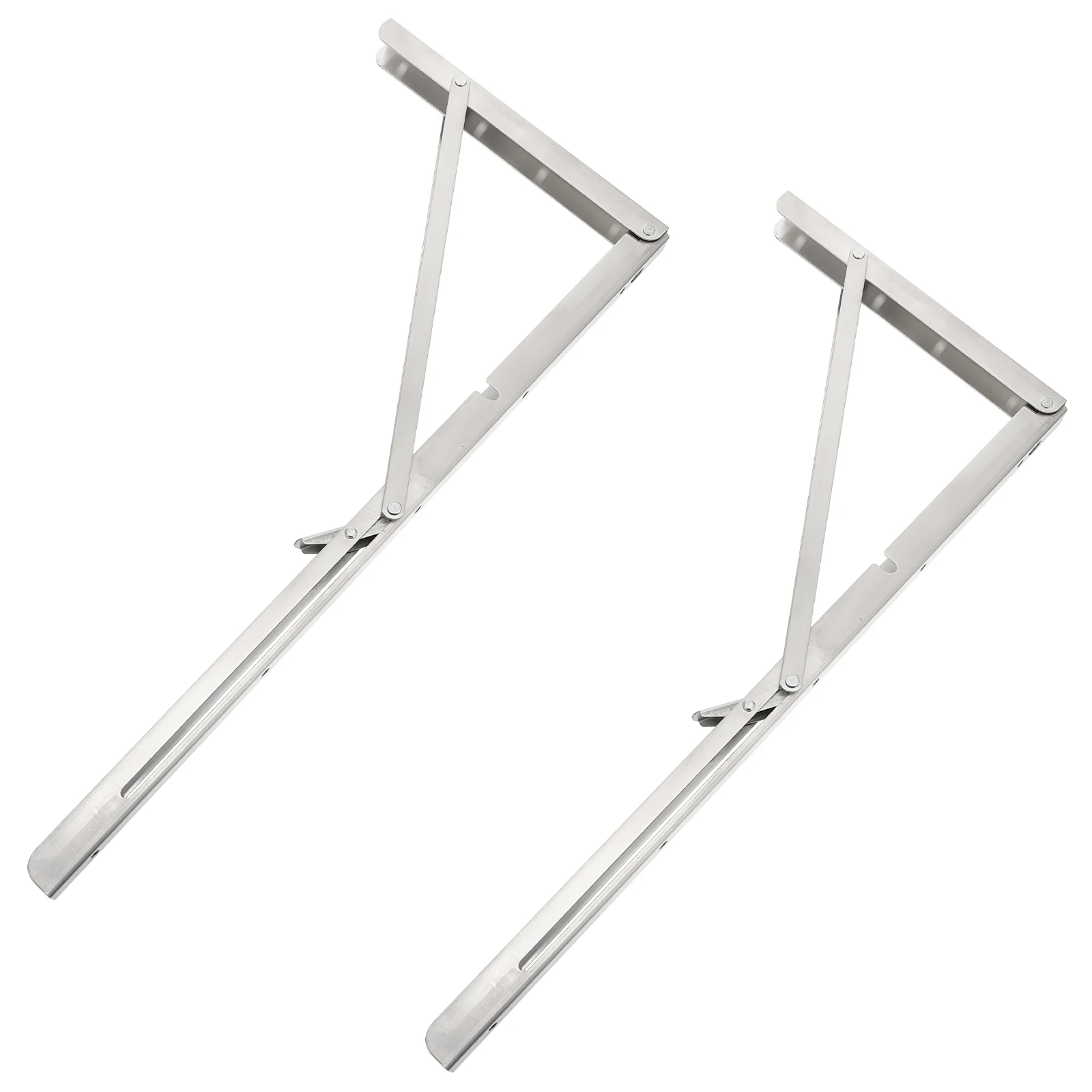 

2Pcs Stainless Steel Triangle Bracket Foldable Brackets Shelves Floating Mounts Metal Wall Board Support Rack Collapsible
