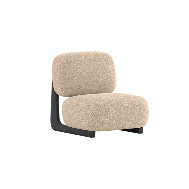 

Nordic complex solid wood sofa chair lamb wool living room casual simple modern small apartment