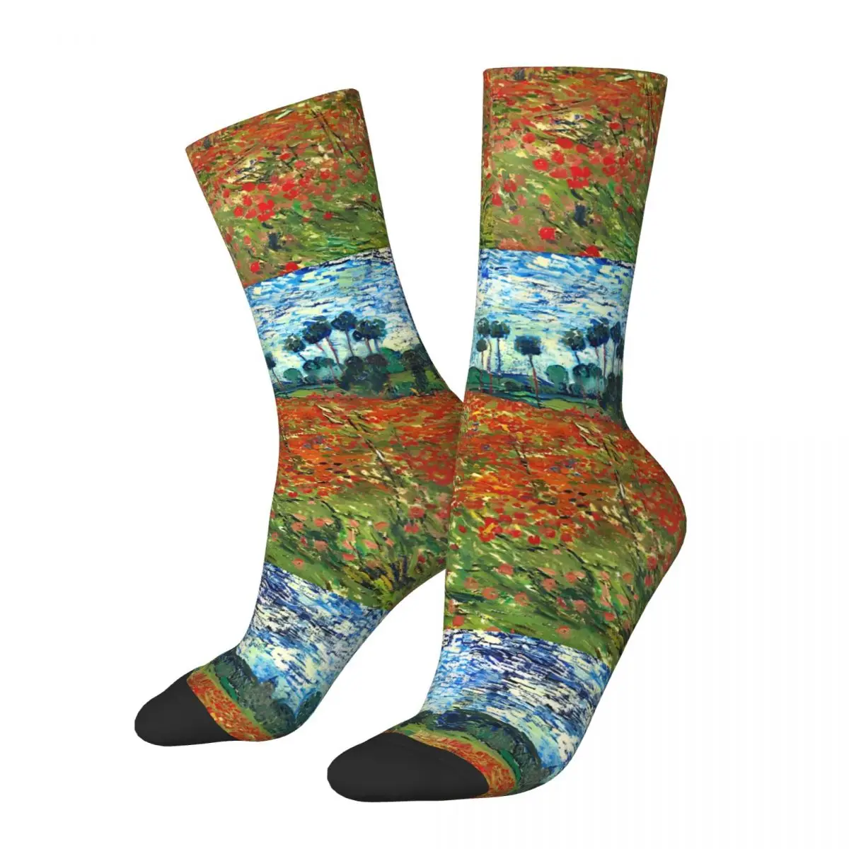 Van Gogh Socks Poppys field Leisure Stockings Autumn Anti Skid Unisex Men Socks Breathable Pattern Outdoor Socks