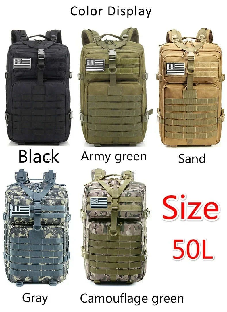 防水ナイロンバックパック,30l,50l,1000d,アウトドア,戦術スポーツ,キャンプ,ハイキング,トレッキング,釣り,狩猟バッグ