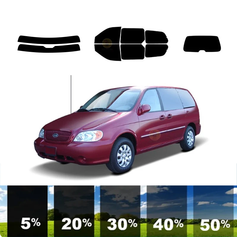 

precut Removable Window Tint Film For Car 100% UVR 5%-70%VLT Heat Insulation Carbon ﻿For KIA SEDONA MINI VAN 2002-2005