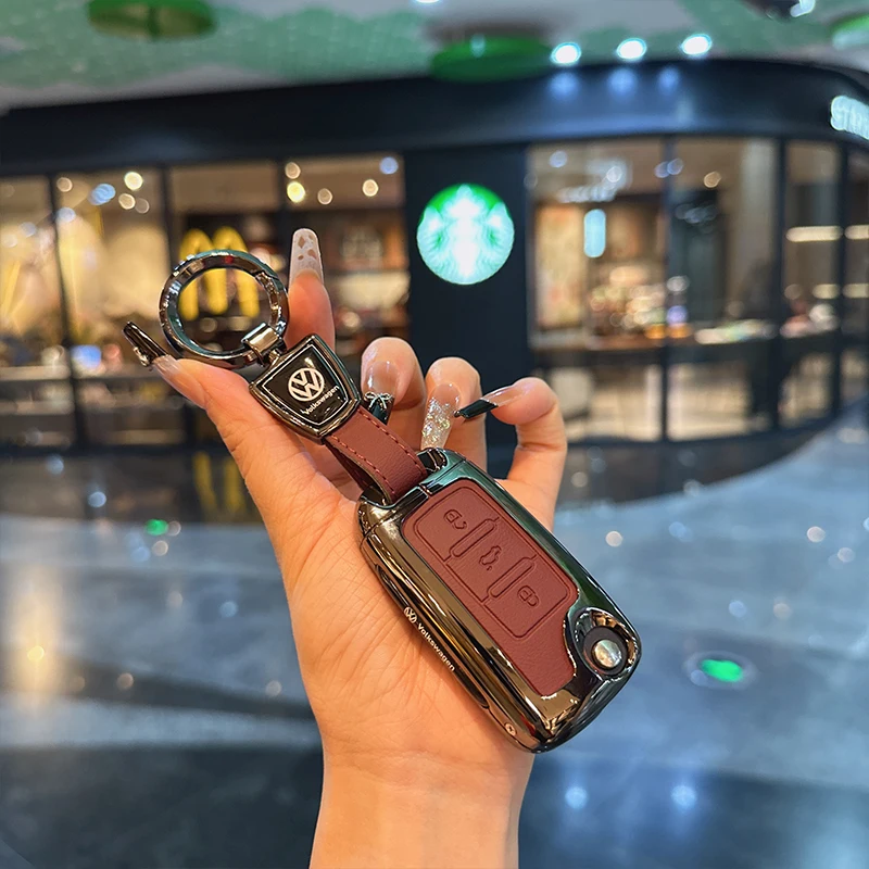 Capa para chave de carro com 3 ou 4 botões, para vw volkswagen golf 7 mk7 tiguan mk2 para assento ateca leon fr 2 ibiza para skoda octavia