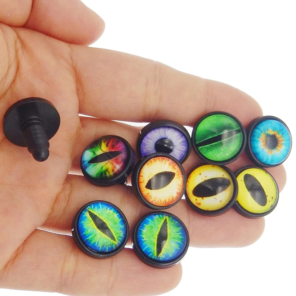 20 Pieces/set 10Mm 3D Doll Eye Mixed Color Diy Flat Back Handmade Jewelry Exploration Circular Glass Dome Production