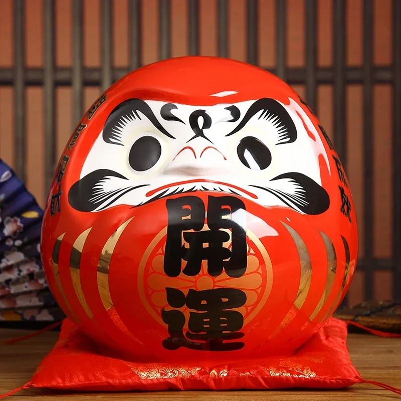 7.5 Inch Japanese Daruma Ornament Ceramic Money Box Dharma Coin Bank Maneki Neko Fortune Figurine Feng Shui Wedding Gift