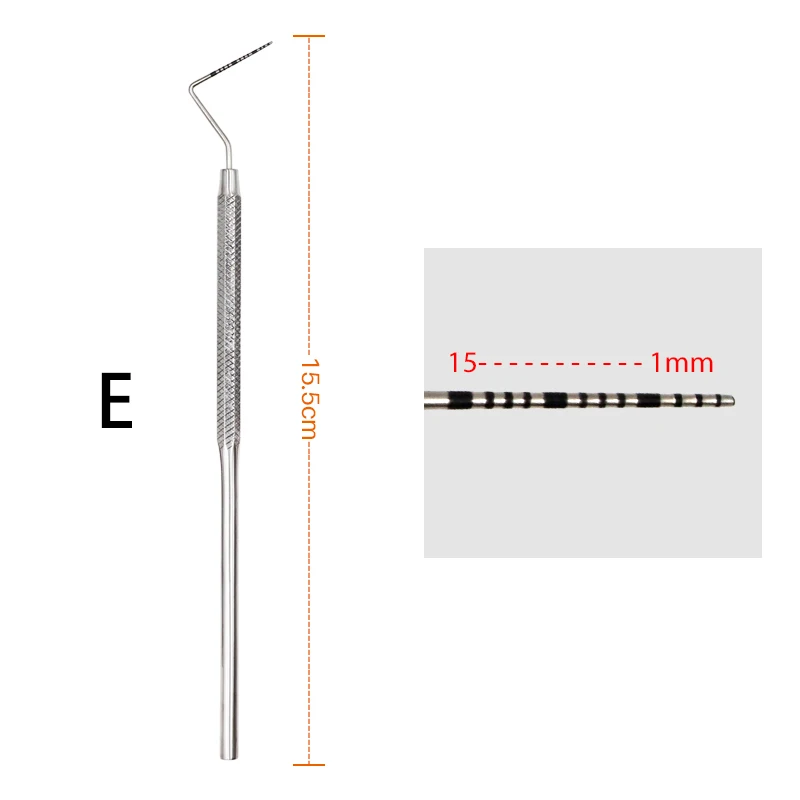 Sonda Dental em Aço Inoxidável Sonda Periodontal com Scaler, Explorer Instrument Tool, Material do Equipamento Endodôntico, 1Pc