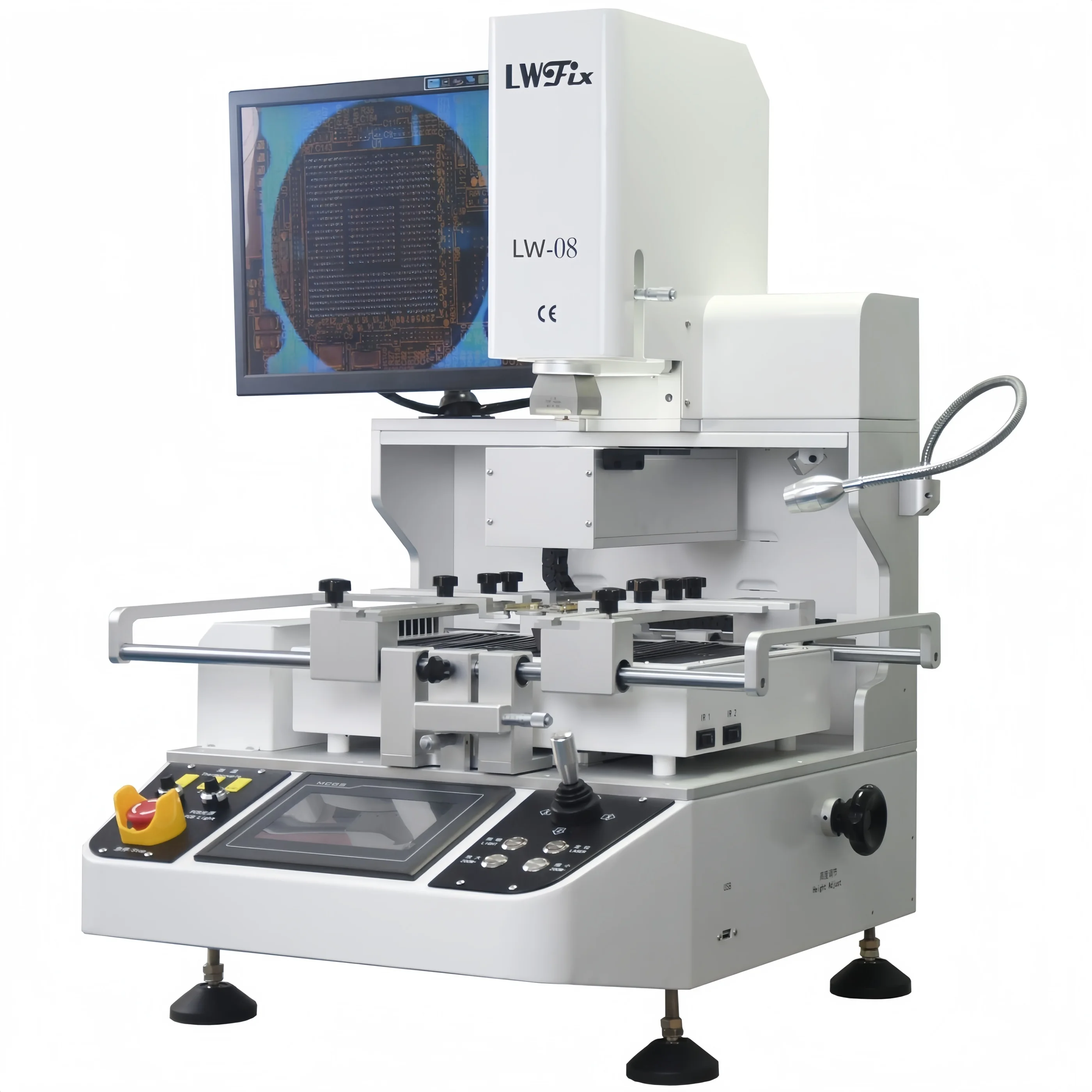 Infrared BGA Rework Station LW-08 3 Zones Hot Air Touch Screen Solder Machine 5300W Soldering Tools Optical Alignment System