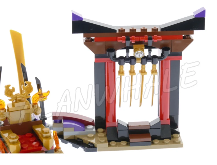 251 pçs shinobi dragão caçado trono sala showdown smashing função de parede 10935 bloco de construção brinquedos compatíveis com o modelo