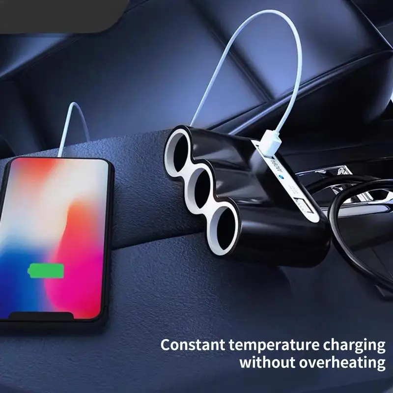 Cargador USB para coche, adaptador de carga rápida para vehículo, interfaz sólida, extensión Multidimensional