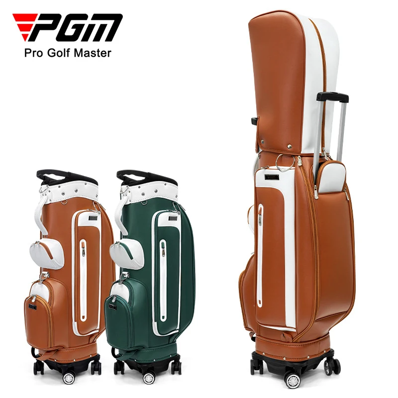 Pgm Wheeled Caddy Bag 4 Wheel 360 Degree Rotation Removable Waterproof Caddy Bag Men and Women Golf Bag Qb127