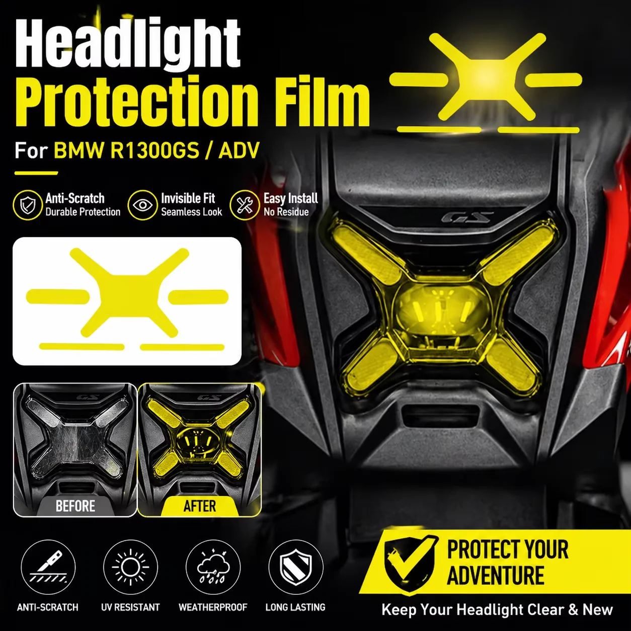 R1300GSA R1300GS Screen Protective Film FOR BMW R1300GS A TPU Decorative Protective Film Scratch Resistant Colored Film