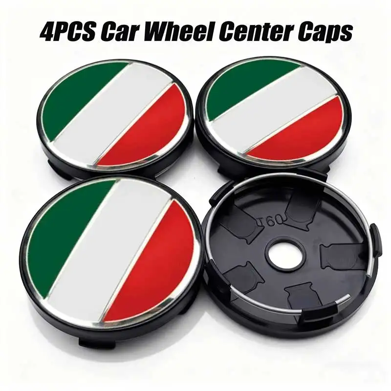 4Pcs 56mm 60mm Car Wheel Center Hub Caps Italy Badge Rim Cover Sticker For BMW VW HONDA FORD MAZDA AUDI