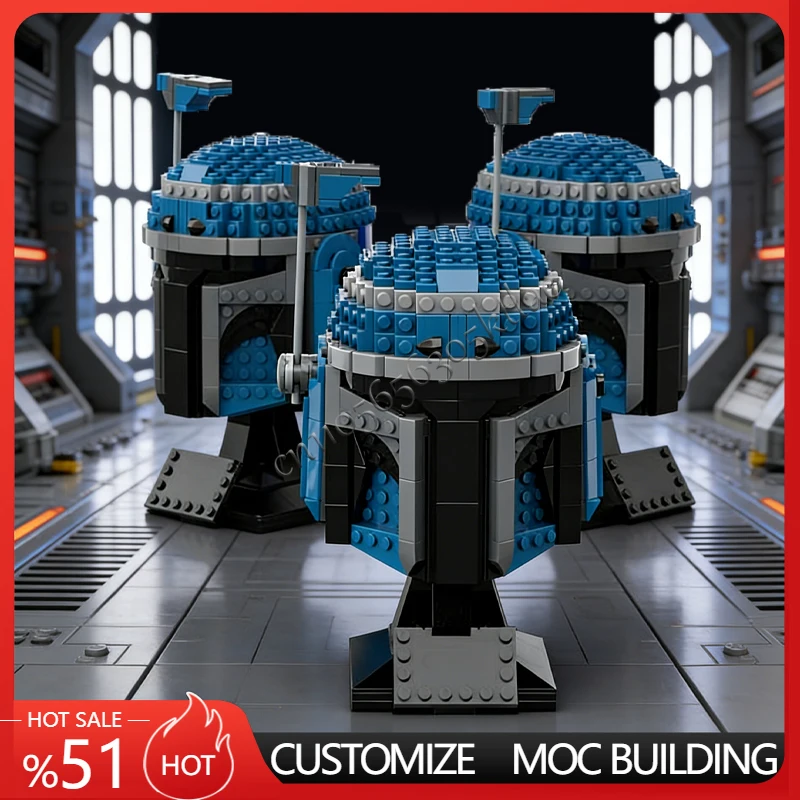 

599PCS Star Plan MOC Helmet Axe Woves MOC SpaceShip Battle Model DIY Building Blocks Architecture Education Assembly Model Toy