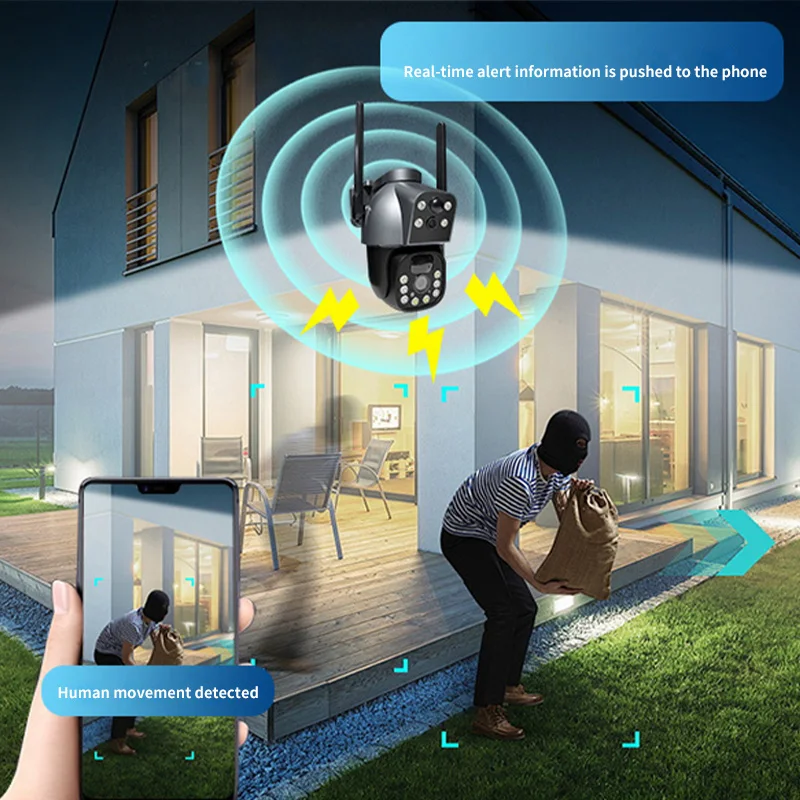 

4MP Ubox APP Dual Lens Solar Power 4G PTZ IP Dome Camera Full Color AI Humanoid Detection Security CCTV Baby Monitor