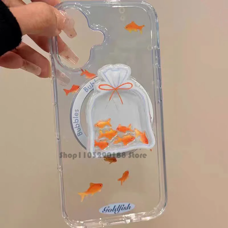 Korea Leuke Drijfzand Cartoon Magnetische Houder Grip Tok Griptok Telefoon Standhouder Ondersteuning Voor iPhone 16 Voor Pad Magsafe Smart Tok