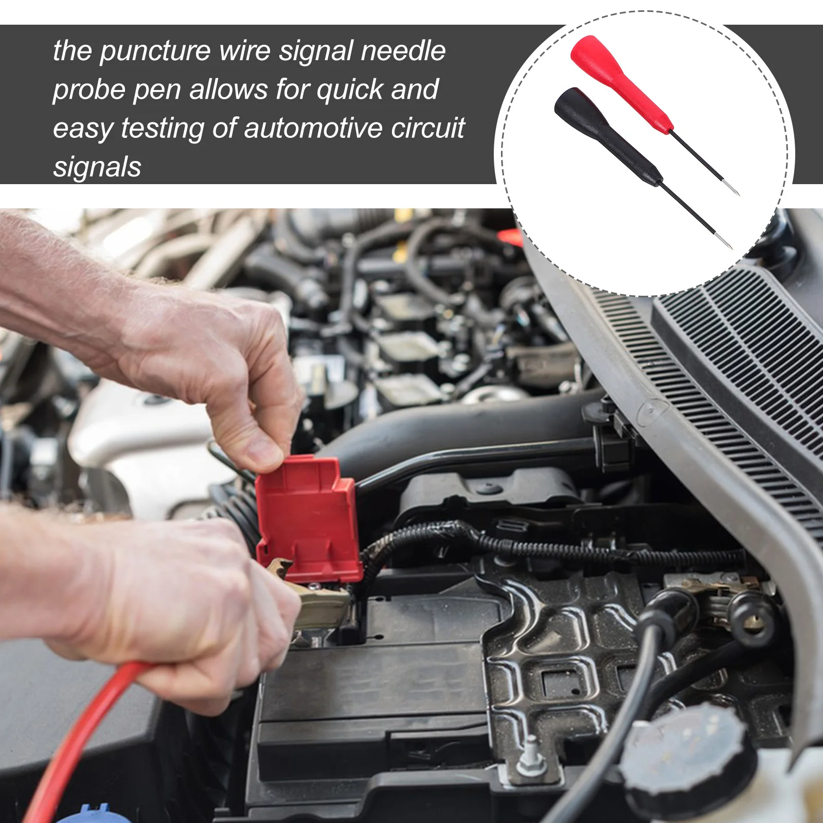 หัววัดมัลติมิเตอร์แบบละเอียด 2 ชิ้น ทนความร้อนสูง สำหรับงานซ่อมรถยนต์และเครื่องมือทดสอบ