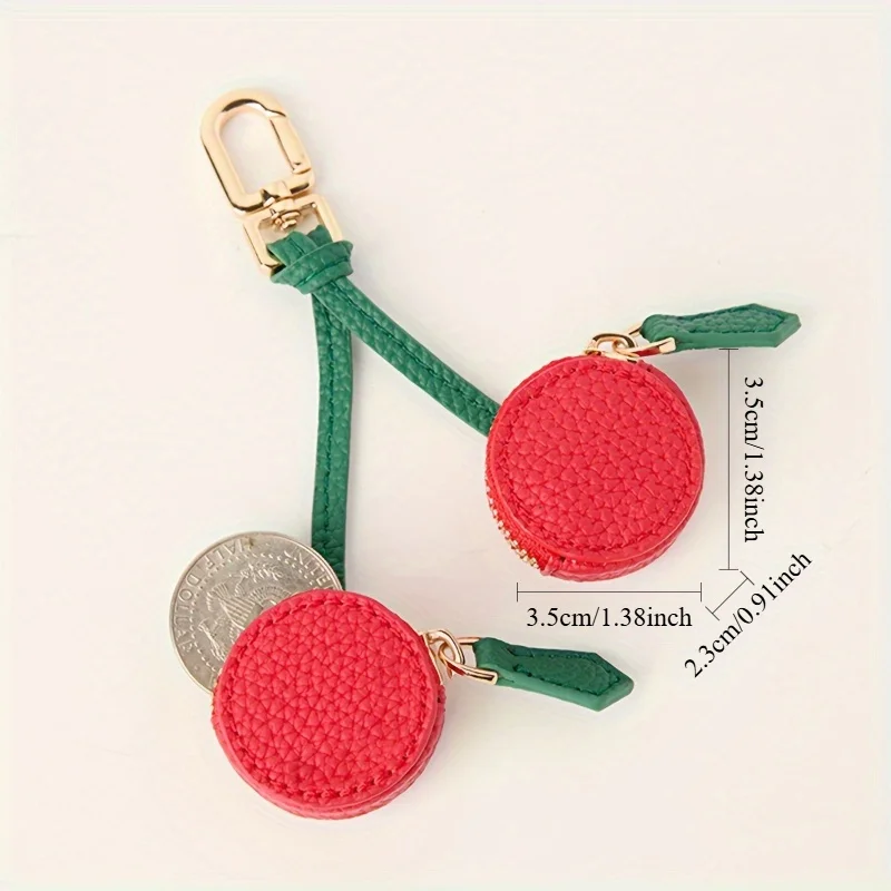 Portamonete a tema frutta, portafoglio piccolo per riporre monete con portachiavi, chiusura con cerniera, design di frutta carino, accessori pendenti alla moda