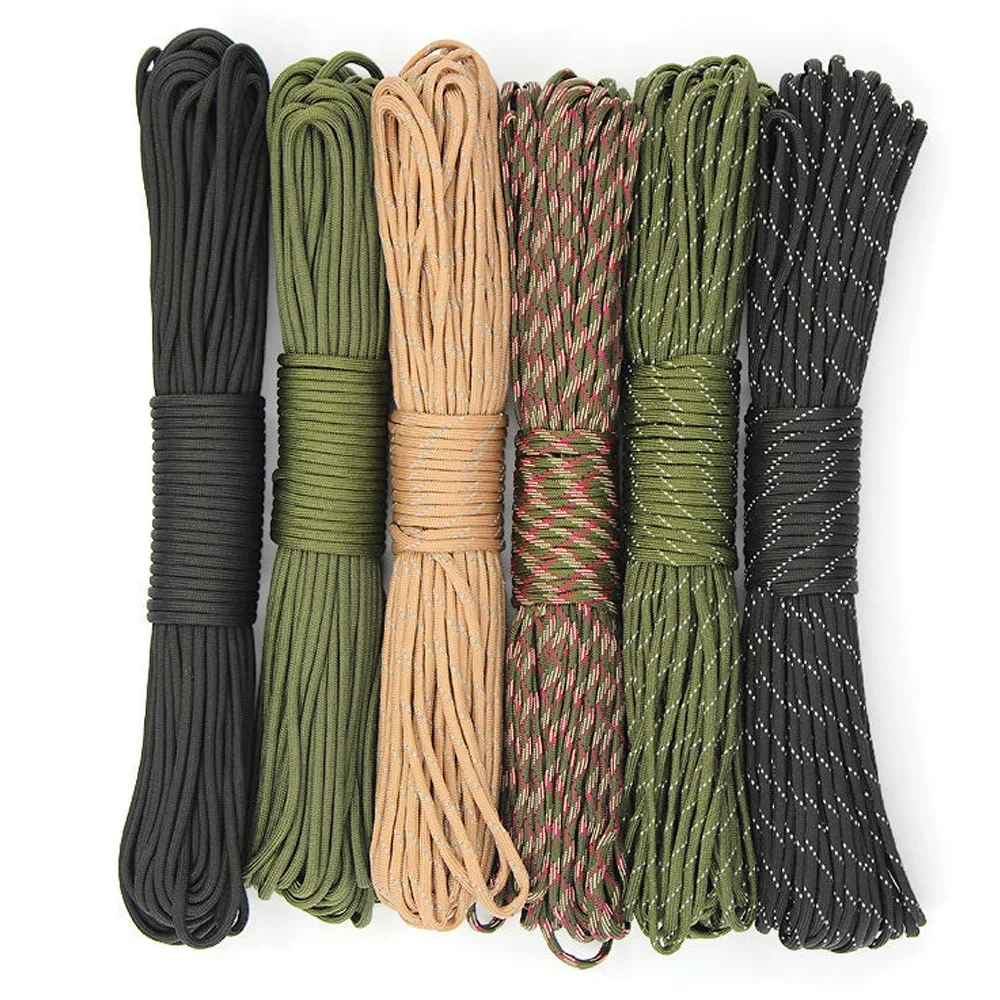 5/15/31/50M Military Paracord 7 Cores 4mm 550 Paracord Tactical Parachute Camping Accessories Outdoor Survival DIY Bracelet Rope