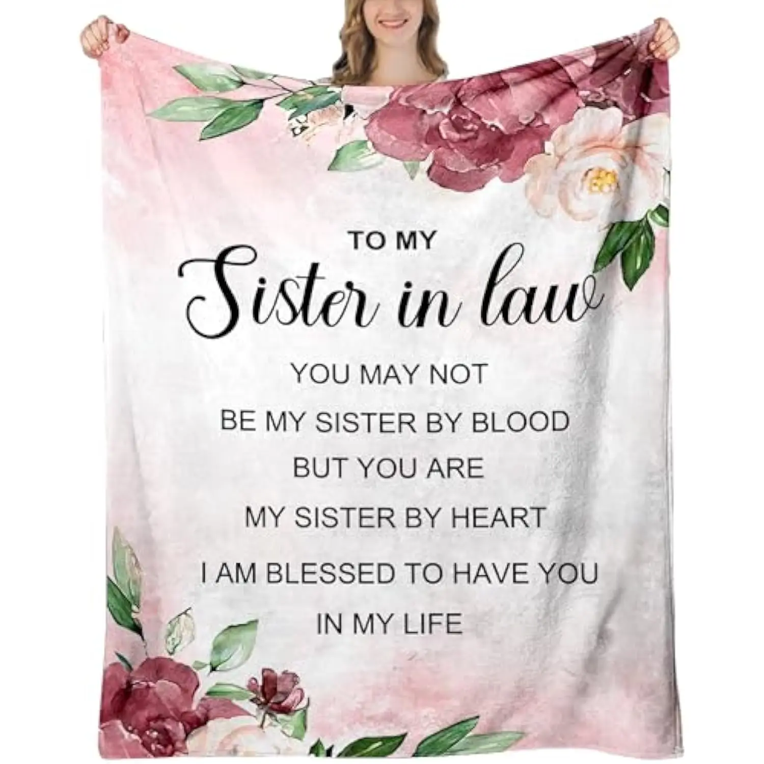 Sister in Law Blanket Soft Fleece Throw Gifts for Sister by Heart Birthday Festival