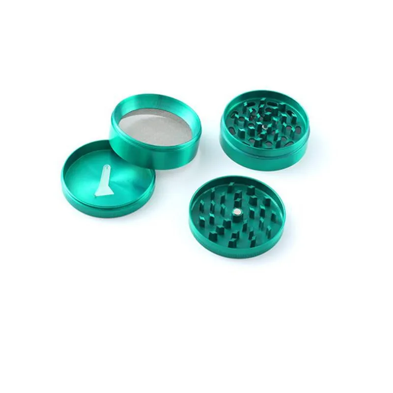 New 40mm-63mm zinc alloy smoke grinder flat four-layer manual grinder smoking set