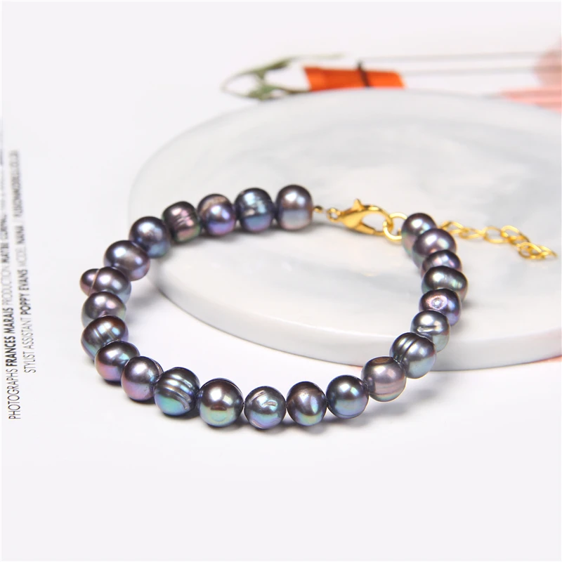 Baroque White Pearl Chain Bracelet Hot Sale Natural Freshwater Pearl Bracelet Elegant Classic Jewelry Gift For Women Girlfriend