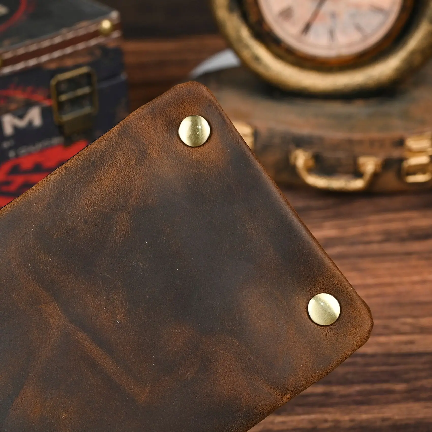 YETTIES Herren-Pull-Up-Geldbörse aus genarbtem Leder, kurzer Bifold-Reißverschluss mit abnehmbarer Kette, praktische Retro-Clutch für Herren – Detail 29