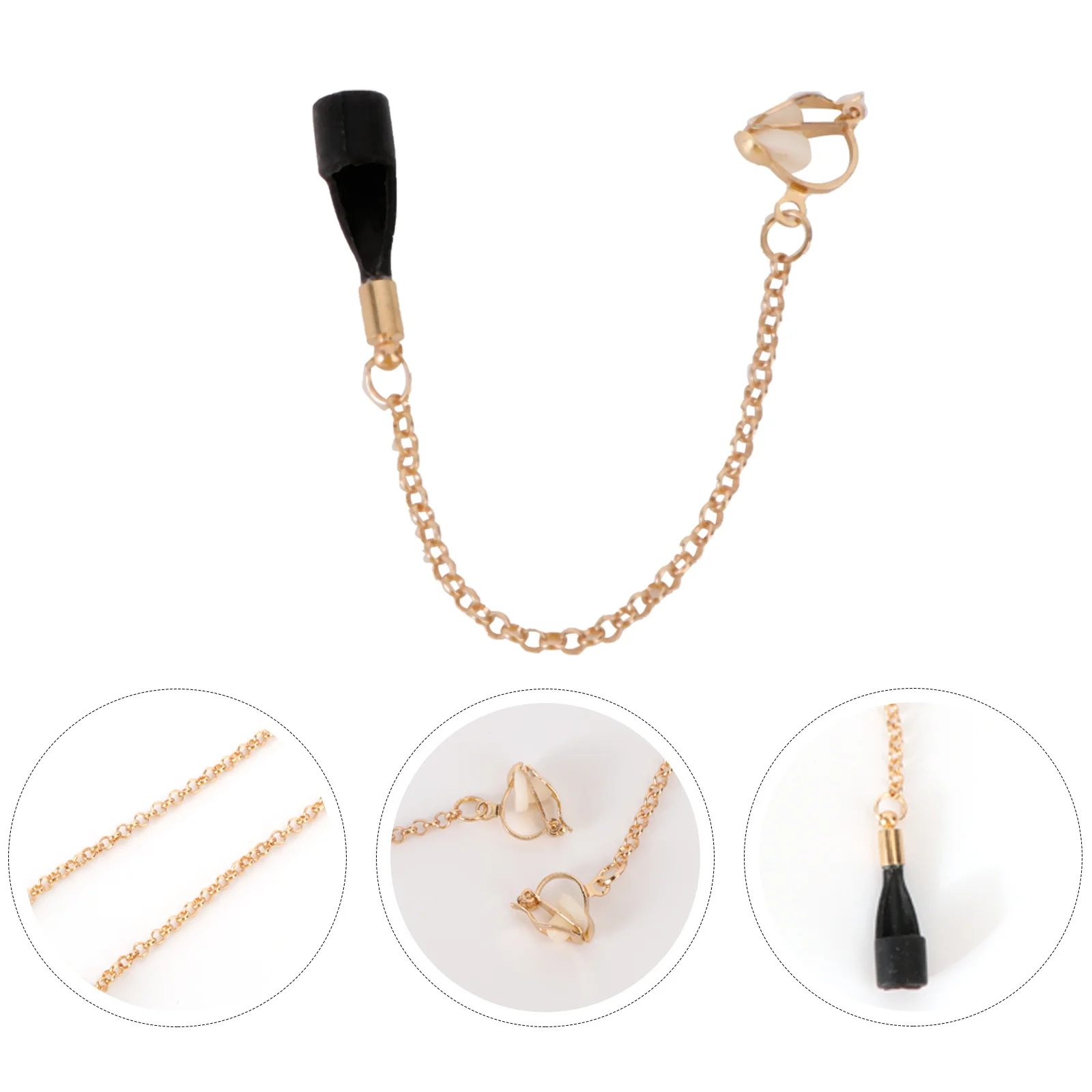 

1Pair Ear Clip Earphone Earrings Durable Anti-Lost Metal Silicone Straps Chic Wireless Earphone Supplies for Women