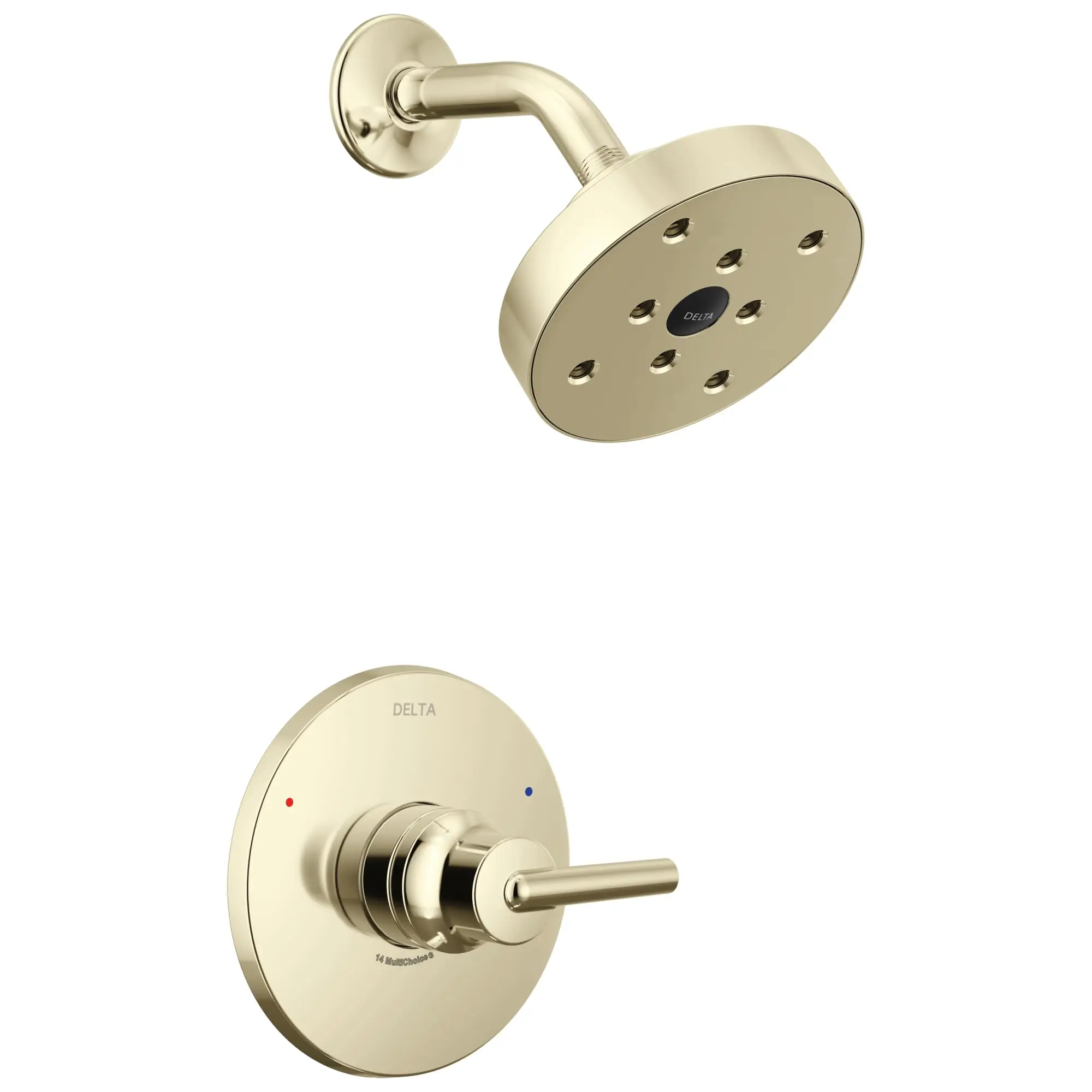 

Single Handle Shower Faucet Trim Kit With H2Okinetic Shower Head Polished Nickel