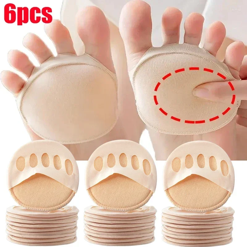 5 Holes Fabric Forefoot Cushion Pads Metatarsal Foot Pads Anti Blister Ball of Foot Pain Relief Inserts for High Heels Sandals