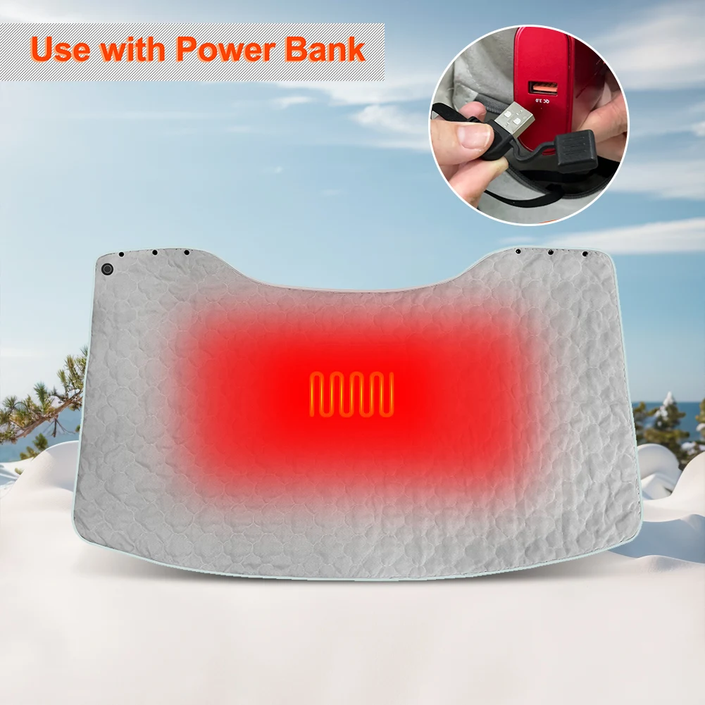 

USB Heated Shawl Electric Heating Blanket 3 Heating Level Portable Poncho Wrap Soft Heated Throw Blanket for Camping Hiking