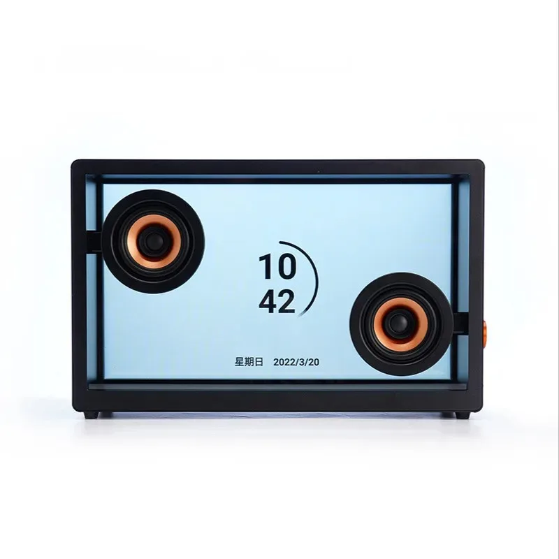 New Transparent Led Computer   Design Retro Blue Tooth Karaoke Wireless Lyric Speaker Box Desktop Subwoofer