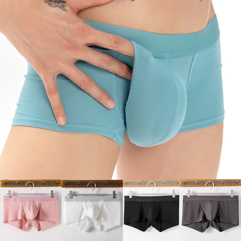 3pcs Men\'s Sexy Underwear Open Crotch Lingerie Breathable Boxer Shorts Panties for Sex Fashion Soft Bulge Pouch Underpants Cueca