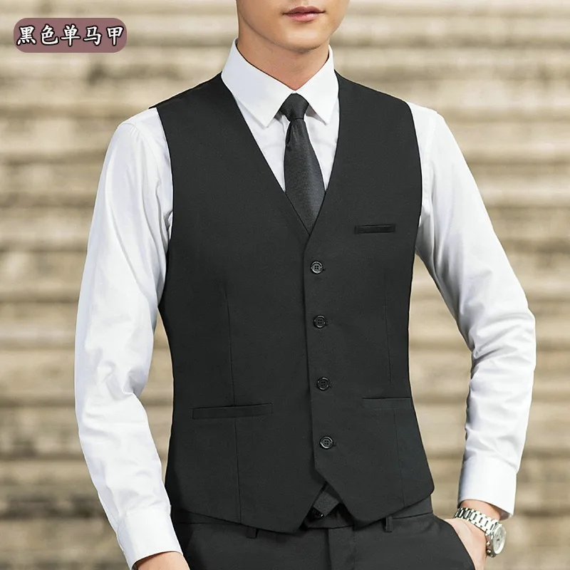 S-6XL Plus Size Men's Slim Fit Mens Suit Vest Casual Suit Vest Man Formal Businss Vests Male Waistcoat Gilet Homme 6L