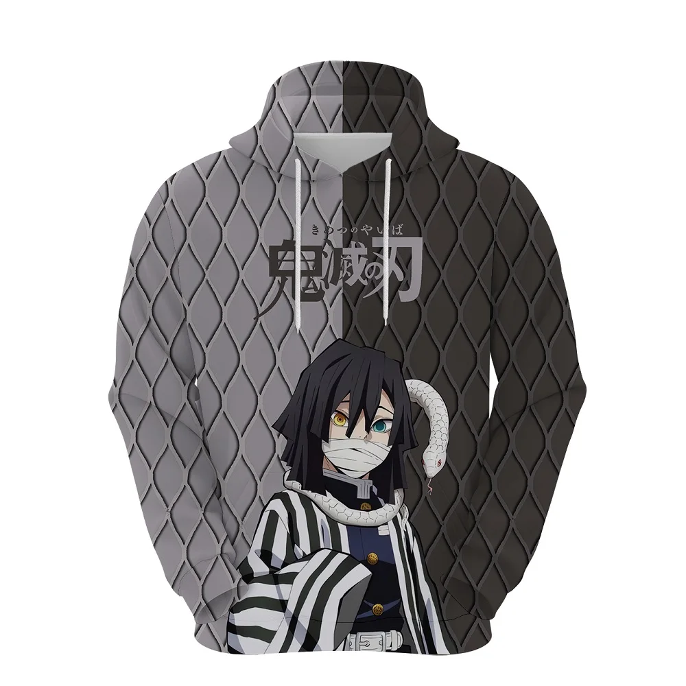 2024 Hot Selling Anime Ghost Kill Hooded Sweatshirt Autumn/Winter Harajuku Style Fashion Cartoon 3D Printing Hooded Sweatshirt