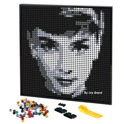 DIY Pixel Art Audrey Hepburn Mosaic Pop Painting By Numbers Retro Room Decorative MOC Building Blocks Toys Boys Creative Gift