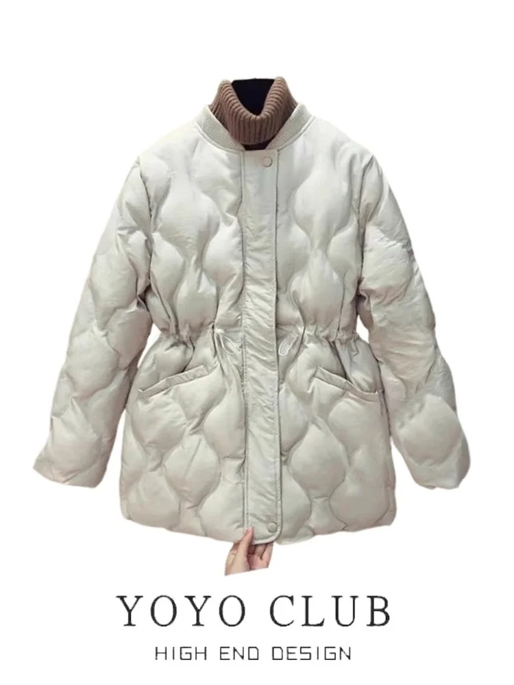 

Женская утепленная зимняя куртка-пуховик с поясом, хлопковая парка с воротником-стойкой, длинными рукавами и молнией, цветная