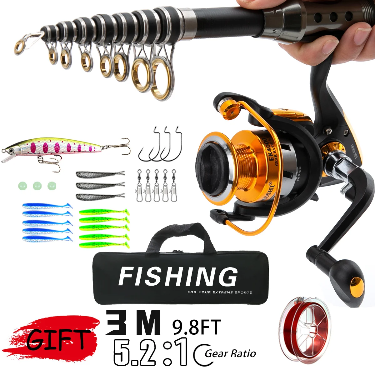 

Carbon lure rod full set straight handle fishing rod, spinning wheel lure set, long-range sea fishing boat fishing gear