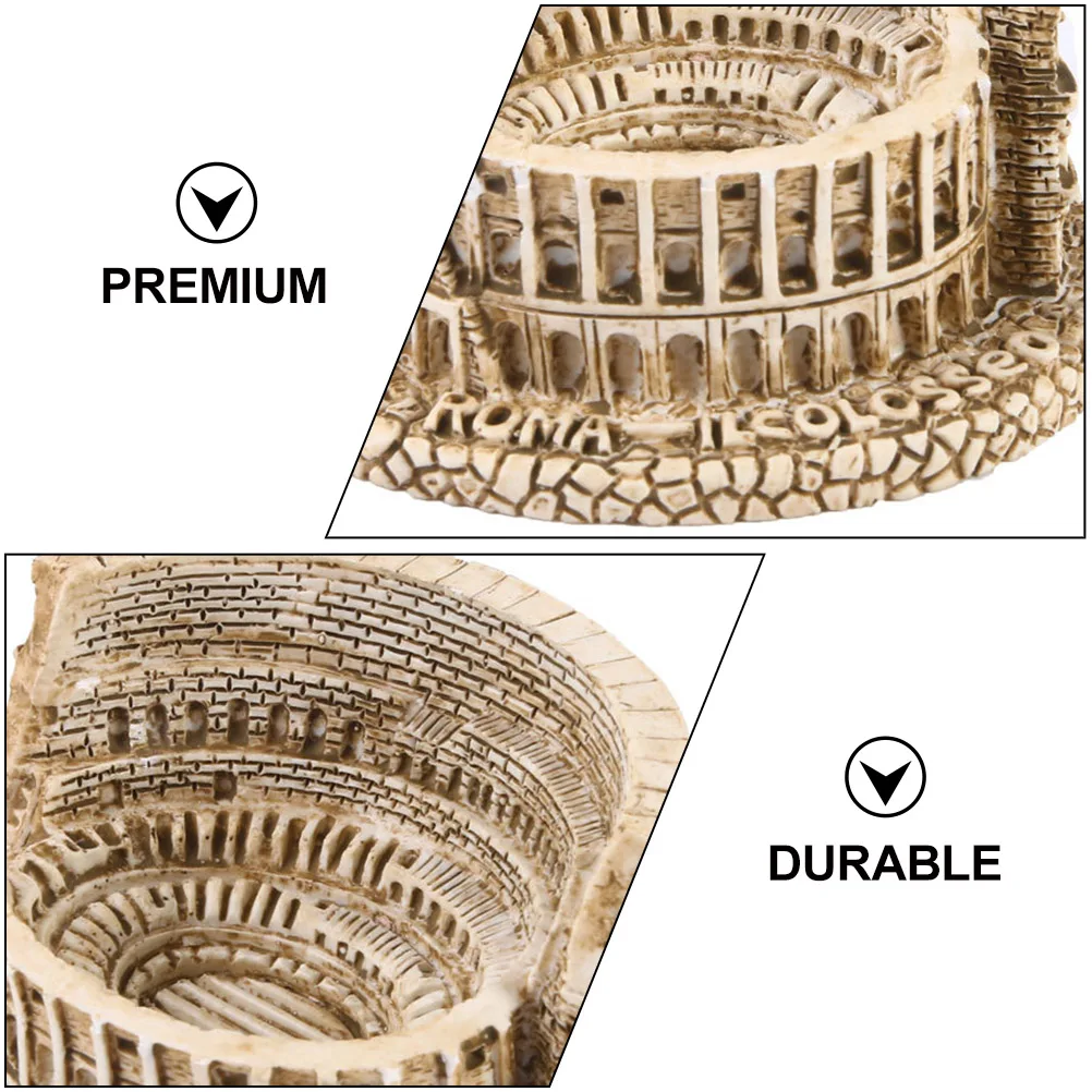 

2PCS Resin Handicraft Ornaments Colosseum Crafts Vivid Design Ideal Gift DIY Sand Table Decor Bonsai Adornment Resin