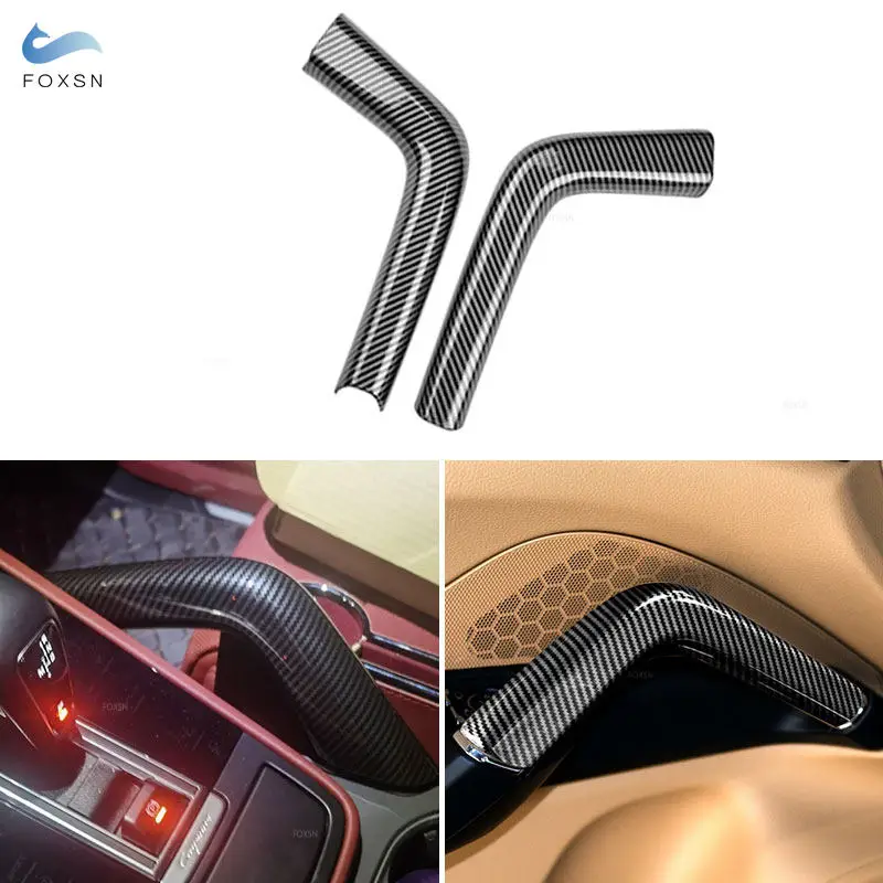 For Porsche Cayenne 2018 2019 2020 2021 2022 2023 2024 Car Interior Central Handle/Door Handles Panel Pull Protective Cover Trim