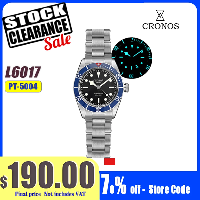 Cronos Luxus-Herrenuhren 41 mm Diver BB58 Automatik-Armbanduhren Damen-Endglieder Saphir 20 Bar wasserdicht BGW-9 Lum L6017