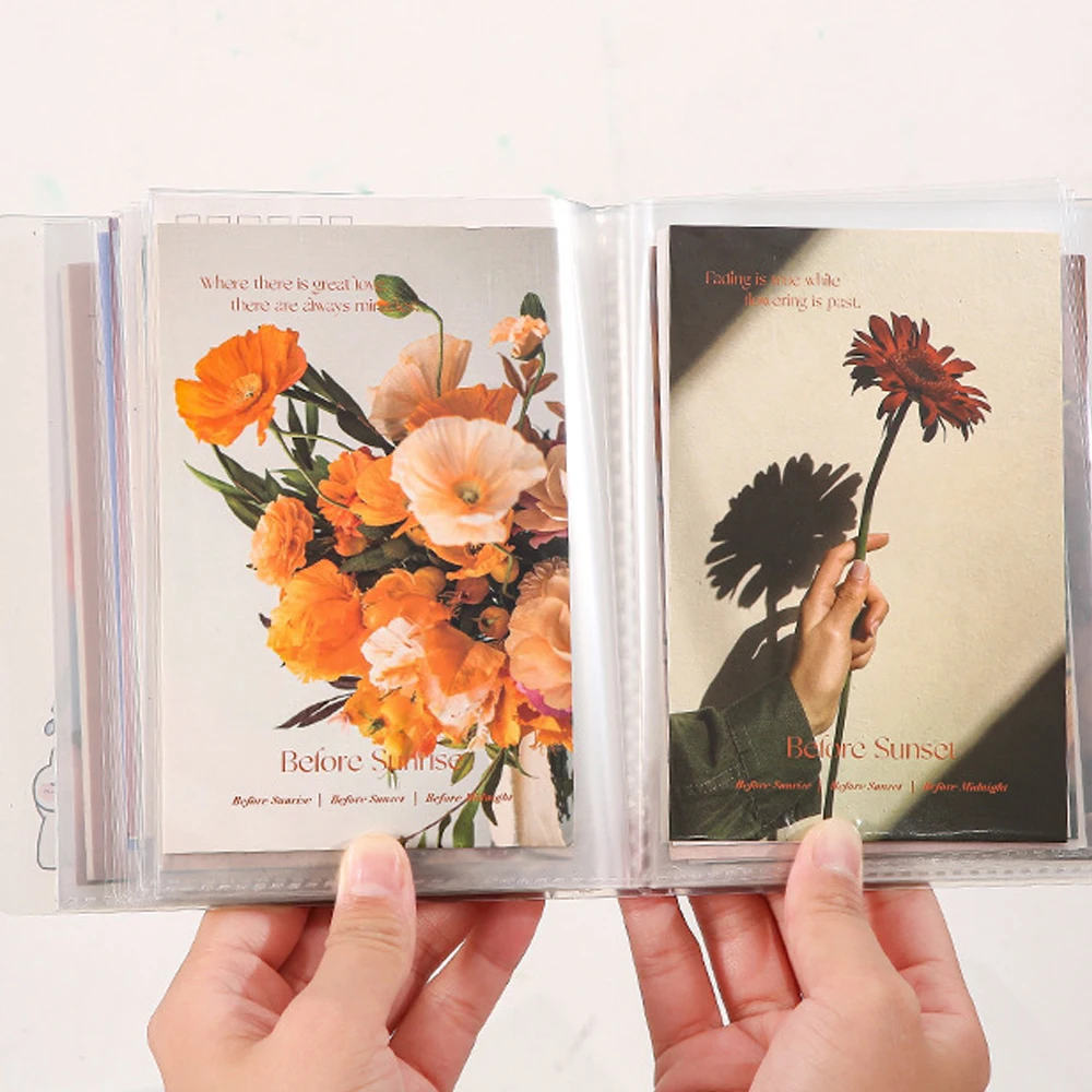 

40pcs A6 Transparent Photo Postcard Organizer Album Pocket Style Storage Book Simple Large-Capacity Waterproof Storage Booklet