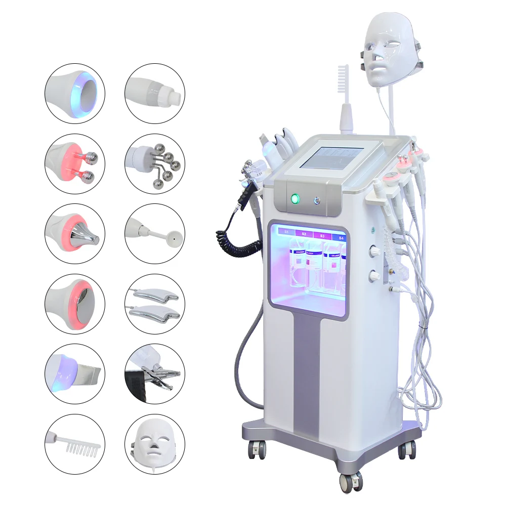 12-in-1 Hydra Dermabrasie Apparaat H2O2 Gezichtsverzorgingsapparaat Gezichtslifting Dieptereiniging Aqua Peeling Huidverjonging SPA - afbeelding 1