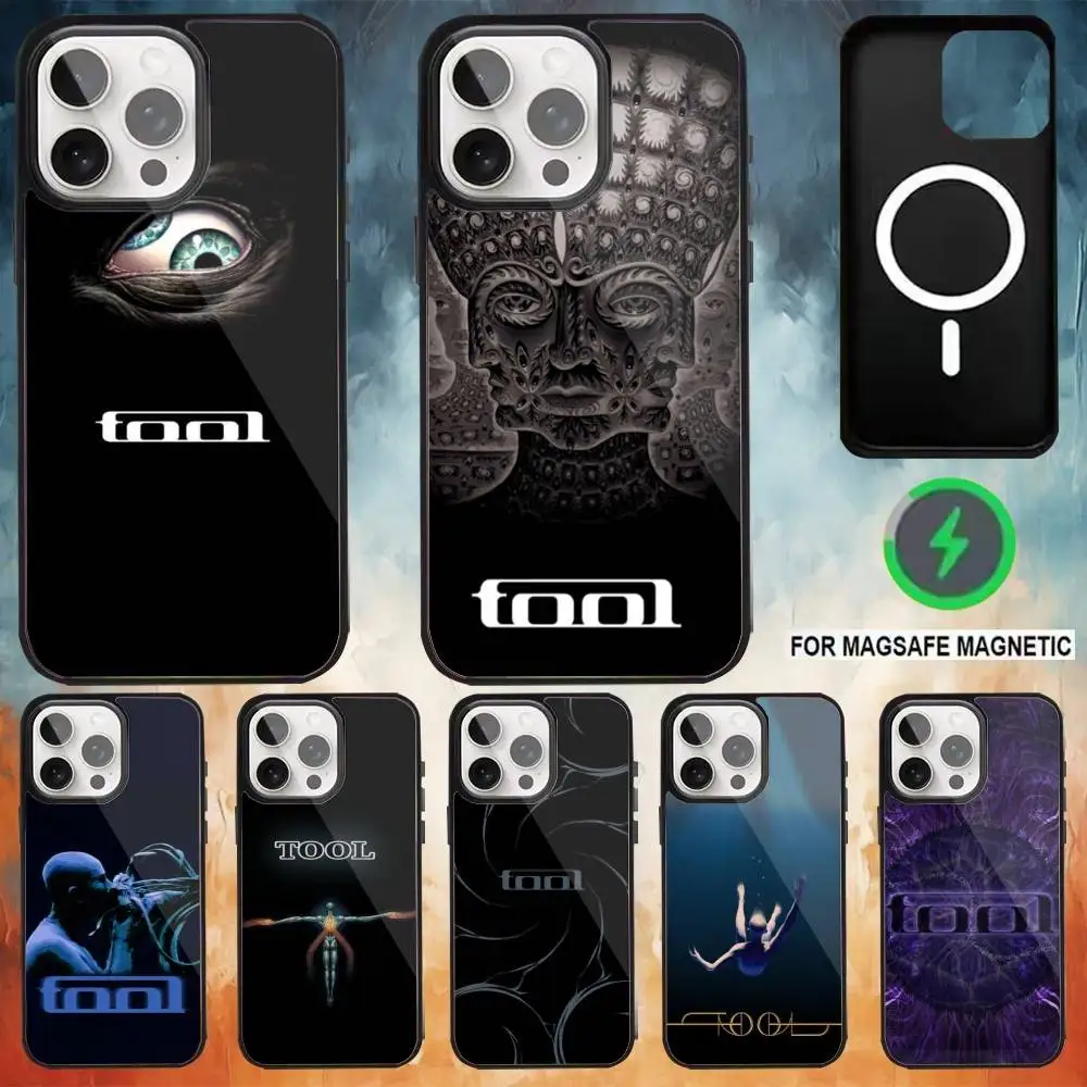 

Music T-Tool Band Rock Phone Case For iPhone17,16,15,14,13,12,11 Plus,Pro Max Magnetic For Magsafe Wireless Charging
