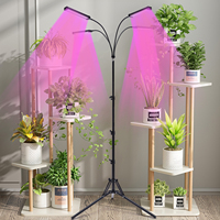 4-Head LED Grow Light with Remote & Timer Adjustable Full Spectrum Plant Grow Lamp for Indoor Gardening