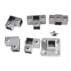 4pcs 30mm square tube connector aluminum alloy square pip joint welding free tee fastener connector