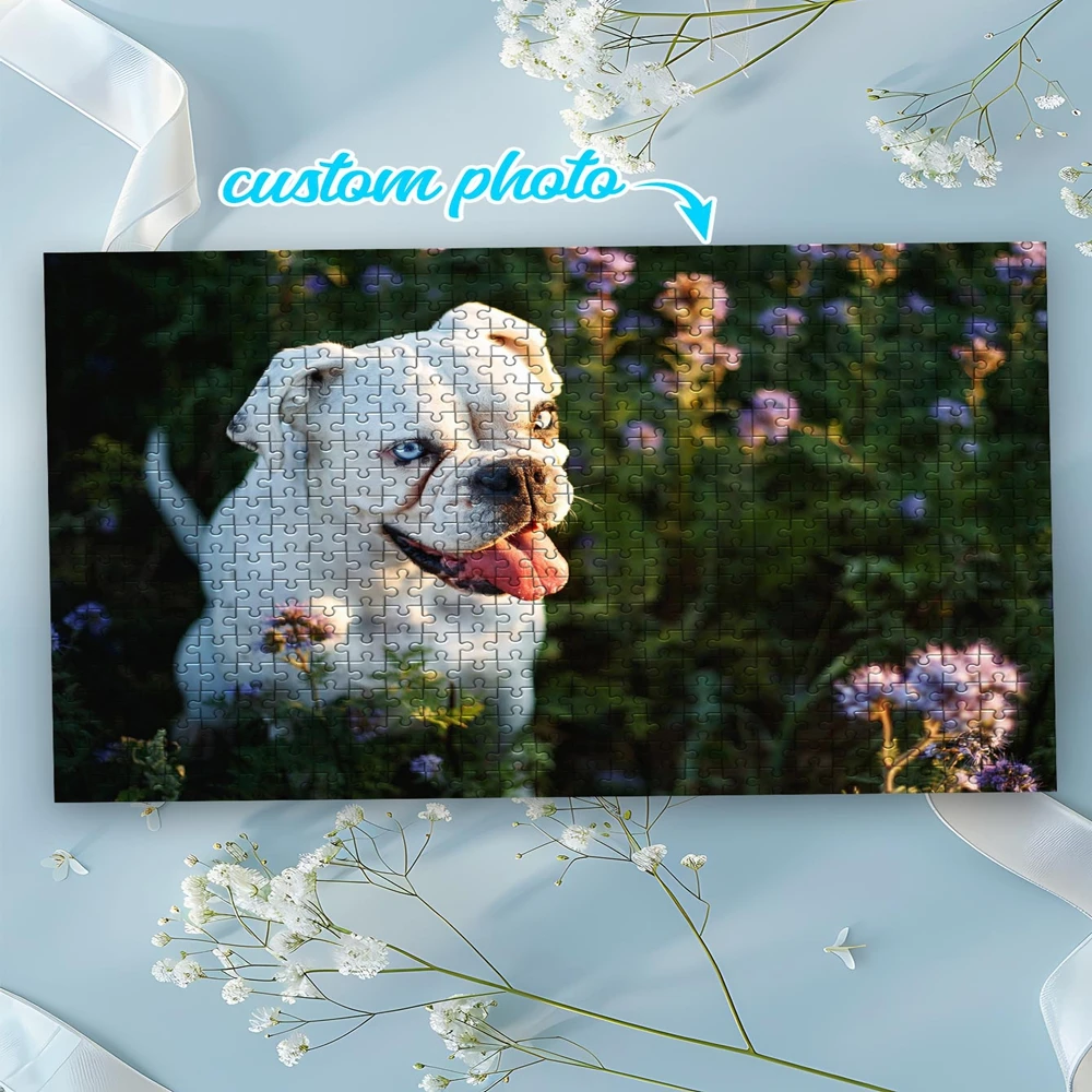 35/150/300/500pcs UV Print Dog Customized Poster Custom DIY Personalised Photo Portrait Puzzles For Bedroom Desk Decor Love Gift