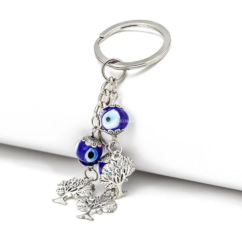 Lucky Eye Animal Life Tree Fatima Hand Keychain Turkish Evil Eye Key Chain Chili Glass Car Keyring Holder for Women Men 키링