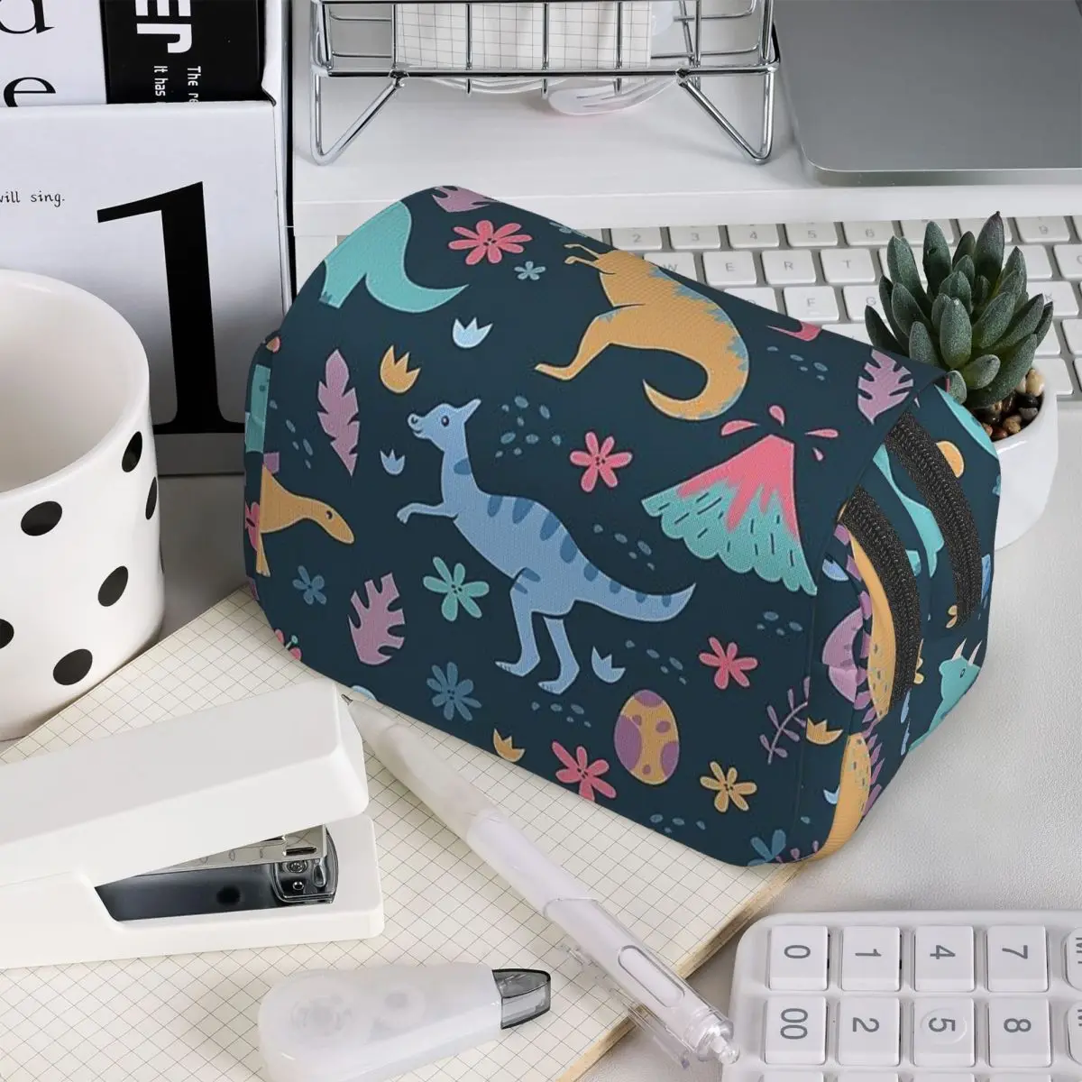 

Красочный пенал с рисунком динозавров для мальчиков и девочек, подарок, коробка для ручек, сумка для карандашей, канцелярские принадлежности, сумка-держатель для ручек