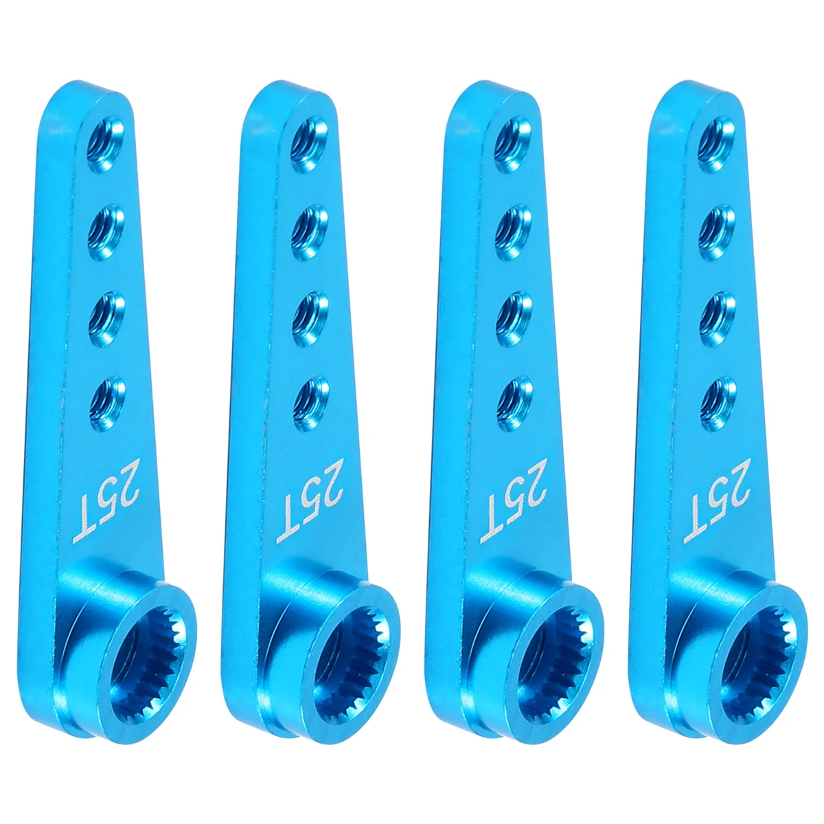 4PCS 37Mm 25T Bocina de brazo servo de dirección de extensión de metal para piezas de orugas de coche RC, azul