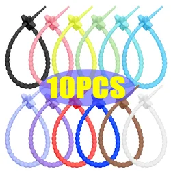 22CM Reusable Self-Locking Wire Strap Fastening Clips Multi-functional Soft Silicone Headphone Data Cord Organizer Fasten Tie